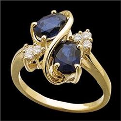 14k Ring SAPPHIRES w DIAMONDS #1210458