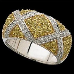 YELLOW SAPPHIRE  DIAMOND Wedding Band  #1210538