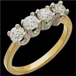 14k Gold Wedding Band 4 Diamonds ONE CT! #1210546