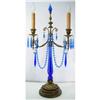 Image 1 : French Bronze Candelabra with Cobalt Crystal #1210846