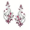 Image 1 : 12.19 CT DIAMOND & RUBY DANGLE EARRINGS 18K #1219232