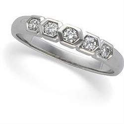 14k WHITE Gold WEDDING BAND 9  DIAMONDS #1219276