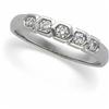 Image 1 : 14k WHITE Gold WEDDING BAND 9  DIAMONDS #1219276