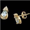 Image 1 : 14k Earrings AQUAMARINE  DIAMONDS #1219296
