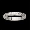 Image 1 : 14k White Gold Wedding Band SZ 7 HAND ENGRAVED #1219299