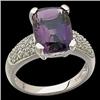 Image 1 : 14k  Ring AMETHYST 7 CARATS w  DIAMONDS  #1219303