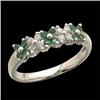 Image 1 : 14k WEDDING BAND  EMERALDS w DIAMONDS #1219304