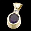 Image 1 : 14k  Pendant FINE AMETHYST w DIAMONDS  #1219306