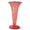 Image 1 : Czech Pink Satin Glass Embossed Lady Vase #1219400