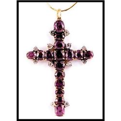 HUGE RUBY CROSS PENDANT #1219508