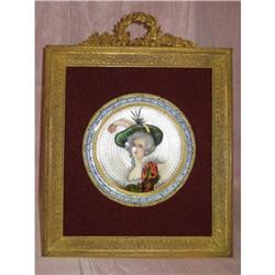 An Exquisite Enamel Plaque With Bronze Frame #1219514