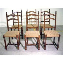 217 - Set of 6 French Ladderback Chairs #1219521