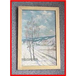 1919 Signed French Landscape Oil Painting #1219527