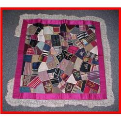 1870's Baby Crib Crazy Quilt with Documents #1219536