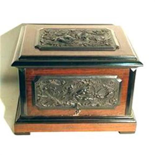 Antique Carved Wood Cigar Humidor 1219667