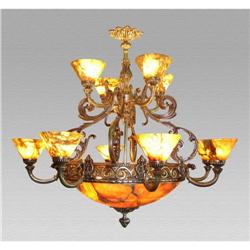 Two tier alabaster  stone chandelier #1219761