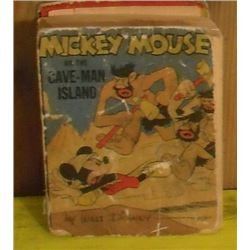 1944 So very old little big book Mickey Mouse on the Cave-Man Island - petit gros livre