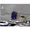 Image 1 : RHJ Rich Synthetic Sapphire Ring w CZs #1188006