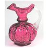 Image 1 : Old Cranberry Art Glass Ruffled melon Ribbed #1188622