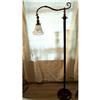 Image 1 : Lamp Floor Bridge Arm Brass Enameled Shade #1188923