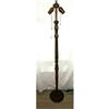 Image 1 : Floor Lamp Dbl Socket Iron Base Wood Column #1188933