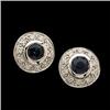 Image 1 : 14k Gold Earrings SAPPHIRES w DIAMONDS #1201078