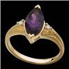 Image 1 : 14k Gold Ring  AMETHYST  Diamonds!  #1201092