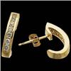 Image 1 :  14k GOLD  Huggie Earrings DIAMONDS .33 CARATS!#1201131