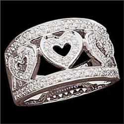 WEDDING BAND  DIAMOND HEARTS .50 CARATS! #1201156