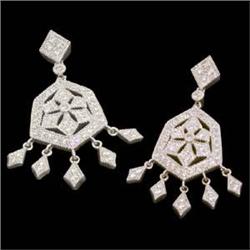  WHITE GOLD DIAMOND CHANDELIER  EARRINGS #1201169