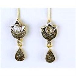 ANTIQUE STYLE EARRINGS ROSE CUT DIAMONDS  #1201174
