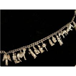  STERLING Silver NATIVITY Charm Bracelet #1201183