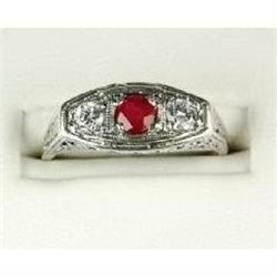 ANTIQUE Style RUBY and SAPPHIRE Ring #1201187