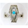 Image 1 : ANTIQUE Style CRYSTAL RING w TURQUOISE #1201190