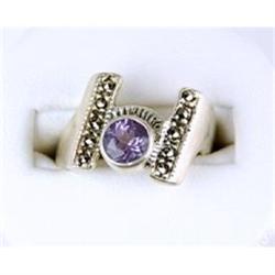 ANTIQUE STERLING RING w AMETHYST AND#1201195
