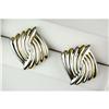 Image 1 : Sterling  two tone square fluted Earrings! #1201197