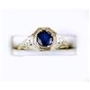 Image 1 : ANTIQUE  WHITE GOLD  BLUE SAPPHIRE = .50 CARATS#1201198