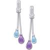 Image 1 : WhiteGold Earrings BLUE TOPAZ w AMETHYST #1201204