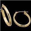 Image 1 : 14K GOLD OVAL HOOP EARRINGS 1 INCH  #1201207