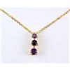 Image 1 : 14k GOLD NECKLACE w  3 AMETHYSTS  #1201210