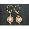 Image 1 : VINTAGE  14k Gold  PEARL EARRINGS Dangling #1201211