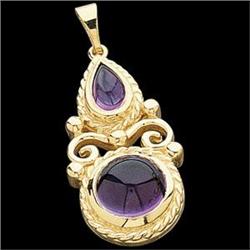 14k GOLD PENDANT w   AMETHYSTS #1201229