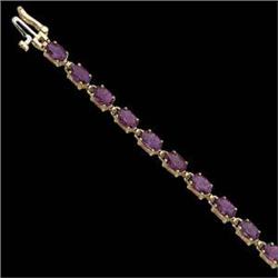 Gold Tennis Bracelet AMETHYSTS 10 CTS!! #1201230