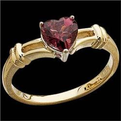 14k Gold Ring Heart  GARNET 1 CARAT! #1201233