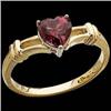 Image 1 : 14k Gold Ring Heart  GARNET 1 CARAT! #1201233