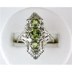 ANTIQUE Style RING PERIDOTS w FILIGREE WORK #1201242