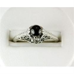 ANTIQUE Style RING BLACK ONYX FILIGREE #1201243