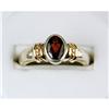Image 1 : 14k GOLD RING w OVAL GARNET and STERLING #1201244