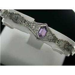 Antique  Bracelet AMETHYST w DIAMONDS #1201260