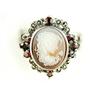 Image 1 : ANTIQUE Style CAMEO RING GARNETS AND MARCASITES#1201267